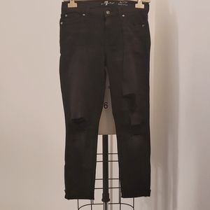 7 For All Mankind black distressed denim sz26